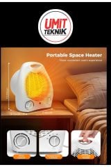 ProX Hızlı Motor 3 Kademeli Mobil Sessiz Devrilme Sensörlü 2000Watt Elektrikli Fanlı Isıtıcı