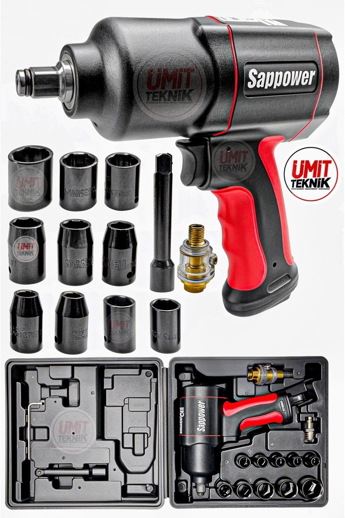 Profesyonel Havalı Yüksek Performans Havalı Somun Sökme Sıkma Makinesi 1/2 Takım Set