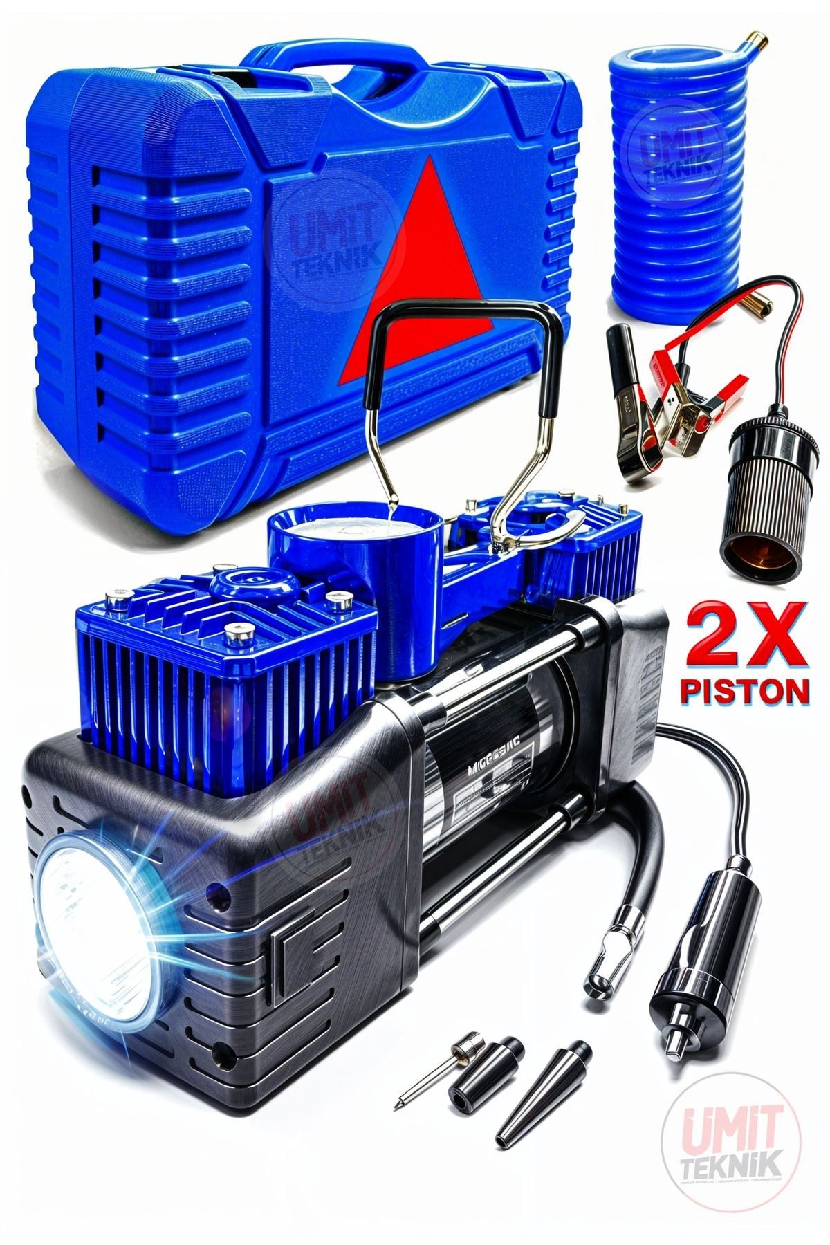 4X4 Oto Kamyon Lastik Şişirme 12V 150PSI Ağır Hizmet Çift Silindirli Çantalı Hava Kompresörü Kit Set