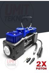 Ağır Hizmet 12V 150PSI Çift Silindirli Çantalı  Oto Kamyon Lastik Şişirme Hava Kompresörü