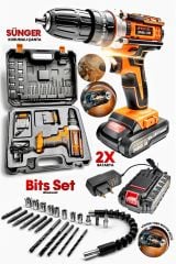 Darbeli Güçlendirilmiş Pil Prime 99658PROX Metal Şanzuman Çift Akülü Vidalama Pro Çanta Matkap Takım