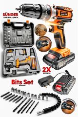 Darbeli Güçlendirilmiş Pil Prime 99658PROX Metal Şanzuman Çift Akülü Vidalama Pro Çanta Matkap Takım