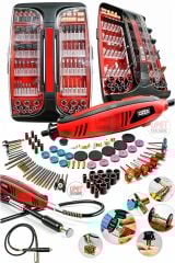 Pvc Çantalı Hobi Gravür Seti 171 Parça 6 Kademe Devir Ayarlı  Mini Taşlama Esnek Şaft Hediye