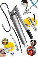 Çift Mandallı Gres Pompa Ucu Gres Yağ Pompası 500 Cc Büyük Boy Demir Hortum Gres  Takım