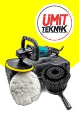 Pro 6 Kademeli Devir Ayarlı Su Sıçratmaz Fırça Koltuk Yıkama Pasta Cila Polisaj Makinesi Fırça Takım