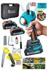 Dijital Göstergeli Çift Akülü Çelik Bıçak Taşıma Çantalı Budama Hassas Kesme Makası