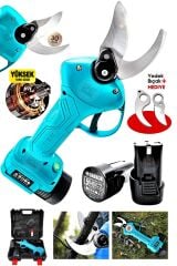 Kusursuz Net Kesim Li-ion 2x Çift Akülü Taşıma Çantalı Dal Budama Makinesi Yedek Bıcak  Hediye