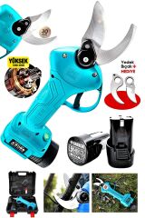 Kusursuz Net Kesim Li-ion 2x Çift Akülü Taşıma Çantalı Dal Budama Makinesi Yedek Bıcak  Hediye