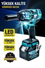 Kömürsüz Torks 800nm Akülü Somun Bijon Sökme Sıkma 15Pil Çift Akü Somun Sıkma