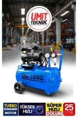 24LİTRE Bakır Sargı TurboYağsız Motor Süper Hızlı Dolum Hava Kompresörü 15 Mt Hortum Hava Tabancası