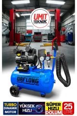 Bakır Sargı Turbo 24LİTRE Yağsız Motor Süper Hızlı Dolum Hava Kompresörü 5li Havalı Set