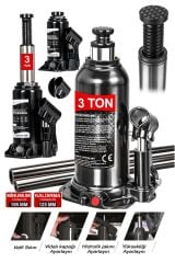 Profesyonel 3 Ton Portatif Hidrolik Kaynaklı Şişe Kriko Hidrolik Şişe Kriko (3TON)