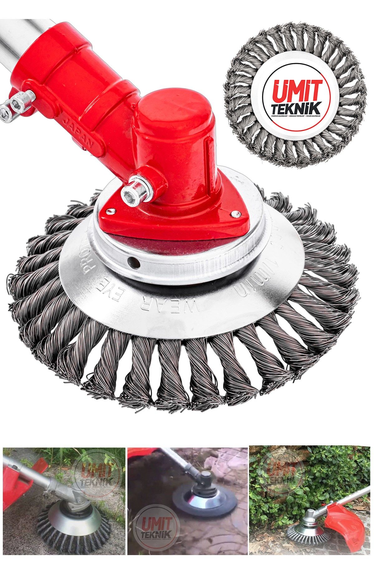 Çelik Fırçalı  Profesyonel Motorlu Tırpan Kıyı Temizleme Çelik Fırça Başlık