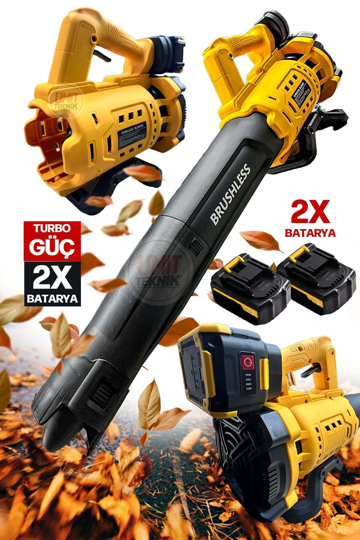 Süper Güçlü 6 Kademeli Çift Akülü Turbolu Yaprak ,Çamur,Toz,Kar Hava Üfleme Makinesi,yaprak Üfleme
