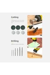Pro Seri 350 Parça Çift Makinalı Çok Fonksiyonlu Gravür Oyma Dremel Taşlama Zımpara Kesme  Kit