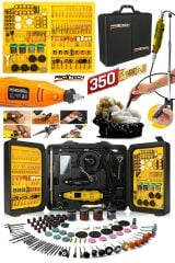 Tam Teçhizatlı ve Çok Yönlü 350 Parça Çift Makineli Gravür Oyma Dremel Taşlama Zımpara Kesme Seti