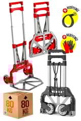 Profesyonel Teleskopik 80 kg Kapasiteli Koli Yük Paket Taşıma Arabası El Arabası Uzayan Sap