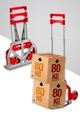 Profesyonel Teleskopik 80 kg Kapasiteli Koli Yük Paket Taşıma Arabası El Arabası Uzayan Sap