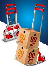 Teleskopik Profesyonel 80 kg Kapasiteli Koli Yük Paket Taşıma Arabası El Arabası Uzayan Sap