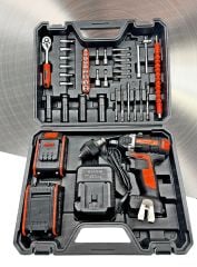 Yüksek Torks 2çift Akülü Kömürsüz Motor Akülü Vidalama+ Darbeli Somun Sıkma Sökme Combo Cırcır Set