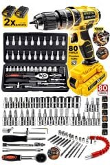 Premium 70 Parça Mini Lokma Takımı Otomatik Cırcırlı 1/4'' Yüksek Toks  Turbo Matkap Vidalama Takım