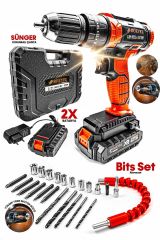 Extreme  Darbeli Metal Şanzuman 9998PROX Çift Akülü Vidalama Çanta Matkap Bit Takım