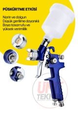 Profesyonel Üstten Depolu Metal Paslanmaz Detay Gölge Tabancası 150 Cc / 0,8 Mm 15mt Hortum  jak Kit