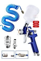 Profesyonel Üstten Depolu Metal Paslanmaz Detay Gölge Tabancası 150 Cc / 0,8 Mm 15mt Hortum  jak Kit