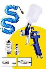 Profesyonel Üstten Depolu Metal Paslanmaz Detay Gölge Tabancası 150 Cc / 0,8 Mm 15mt Hortum  jak Kit