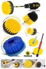 Pro Kalite 6 Parça Yüksek Mikron Matkaplara Ve Polisajlara Özel Paspas Koltuk Halı Yıkama Kit