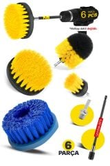 Pro Kalite 6 Parça Yüksek Mikron Matkaplara Ve Polisajlara Özel Paspas Koltuk Halı Yıkama Kit