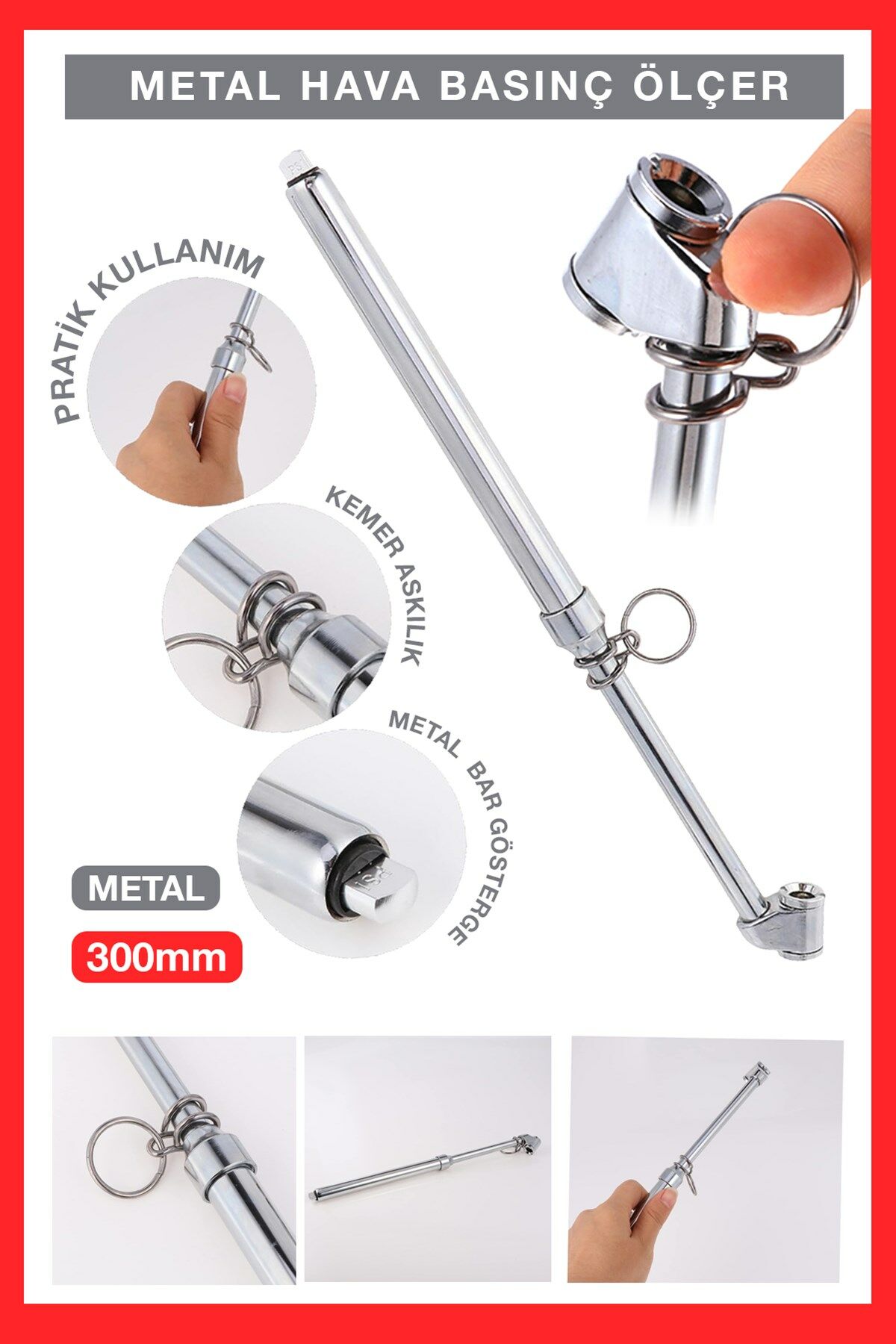 Metal Profesyonel Lastik Hava Basınç Ölçer