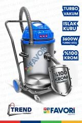 Profesyonel  Yüksek Vakum Gücü 3 Motorlu Islak -Kuru Krom Kazanlı Süpürge 3600W Aksesular Hediyeli