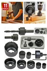 Alçıpan 11 Parça Tavan Kesme Boyut Daire Set Kartopiyer Ağaç Kesme Testere  Panç Matkap Ucu Takımı