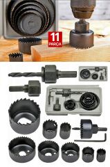 Alçıpan Tavan Kesme Boyut Daire Set Kartopiyer Ağaç 11 Parça Kesme Testere  Panç Matkap Ucu Takımı