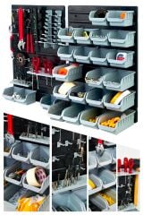 Pratik 43 Parça Hırdavat Duvar Panel Seti ve Şık Duvar Takım Çantası Pratik Duvar Alet Organizeri