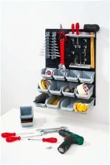 Pratik 43 Parça Hırdavat Duvar Panel Seti ve Şık Duvar Takım Çantası Pratik Duvar Alet Organizeri