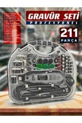 Pro 224 pcs 6 Kademe Devirli Çantalı Dramel Gravür Seti Taşlama