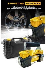 Profesyonel Çift Pistonlu 12V 150 Psi Hızlı Dolum Araba Lastik Bot Şişirme Kompresörü Lastik Set