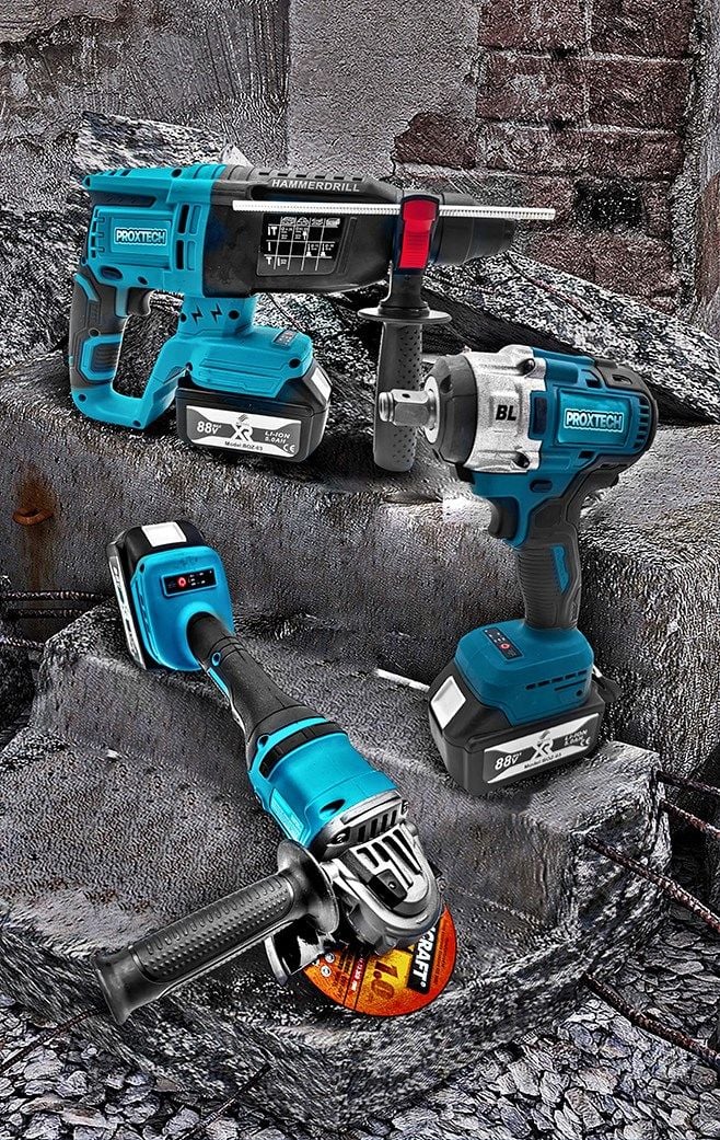 Pro Matkap Somun Bits Bijon Sökme + 26mm Şarjlı  Kırıcı Hilti Ve Sprial Taşlama Full  Combo Kit