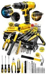 Ultimate Tork Darbeli  Yeni Nesil Lion Akülü Vidalama Matkap 100 Pcs Ultimate Set