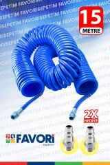 Yüksek Kalite Hava Üfleme Toz Alma 15MT Spiral Hava Hortumu ve Bağlantı Aparatı Hediye