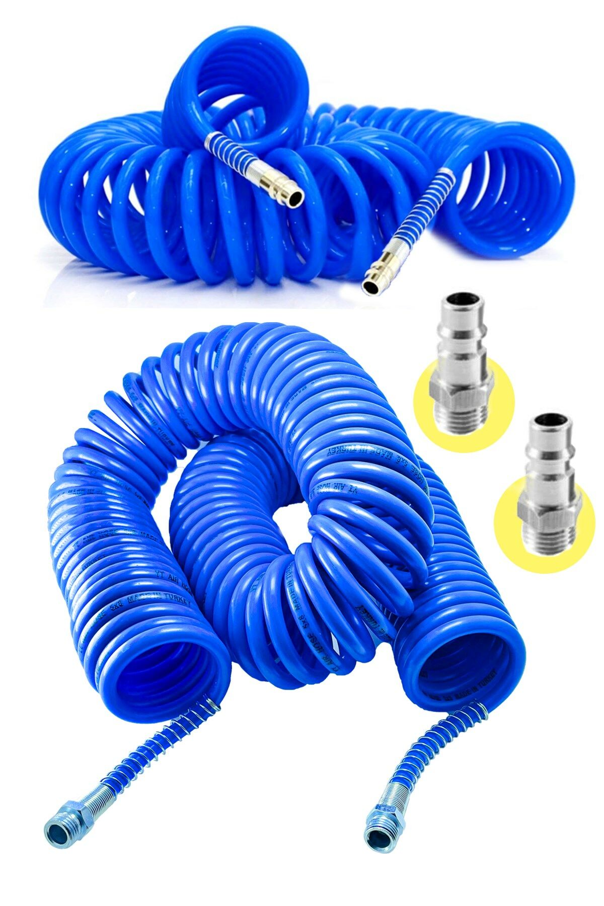 Yüksek Kalite Hava Üfleme Toz Alma 15MT Spiral Hava Hortumu ve Bağlantı Aparatı Hediye