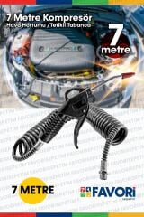 Yüksek Kalite 7 Metre Hava Üfleme Toz Alma Kompresör Hava Tabancası  Spiral Hava Hortumu 8 mm 7Metre