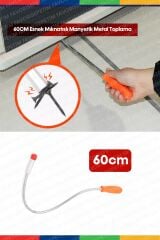 Güçlü Manyetik Teleskopik 60cm Pikap Mıknatıslı Somun ve Cıvata Toplama Plastik Saplı Esnek Çubuk