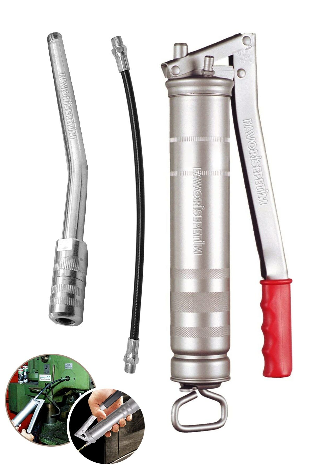 Yüksek  Kaite Gres Yağ Pompası 500 Cc Büyük Boy Demir Hortum Ve Gres Ucu Hediye