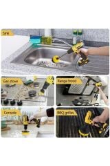 3lü Matkap Ucu Temizlik Seti Ocak-mutfak Dolapları-halı-koltuk-ayakkabı Temizleme Yıkama Seti