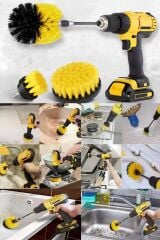 3lü Matkap Ucu Temizlik Seti Ocak-mutfak Dolapları-halı-koltuk-ayakkabı Temizleme Yıkama Seti