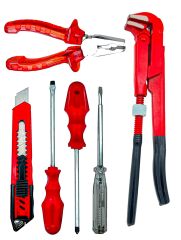 Yüksek Kalite Pense, Maşalı Boru Anahtarı, Kontrol Kalemi, Yıldız,Düz Falçata  6 Parça Set