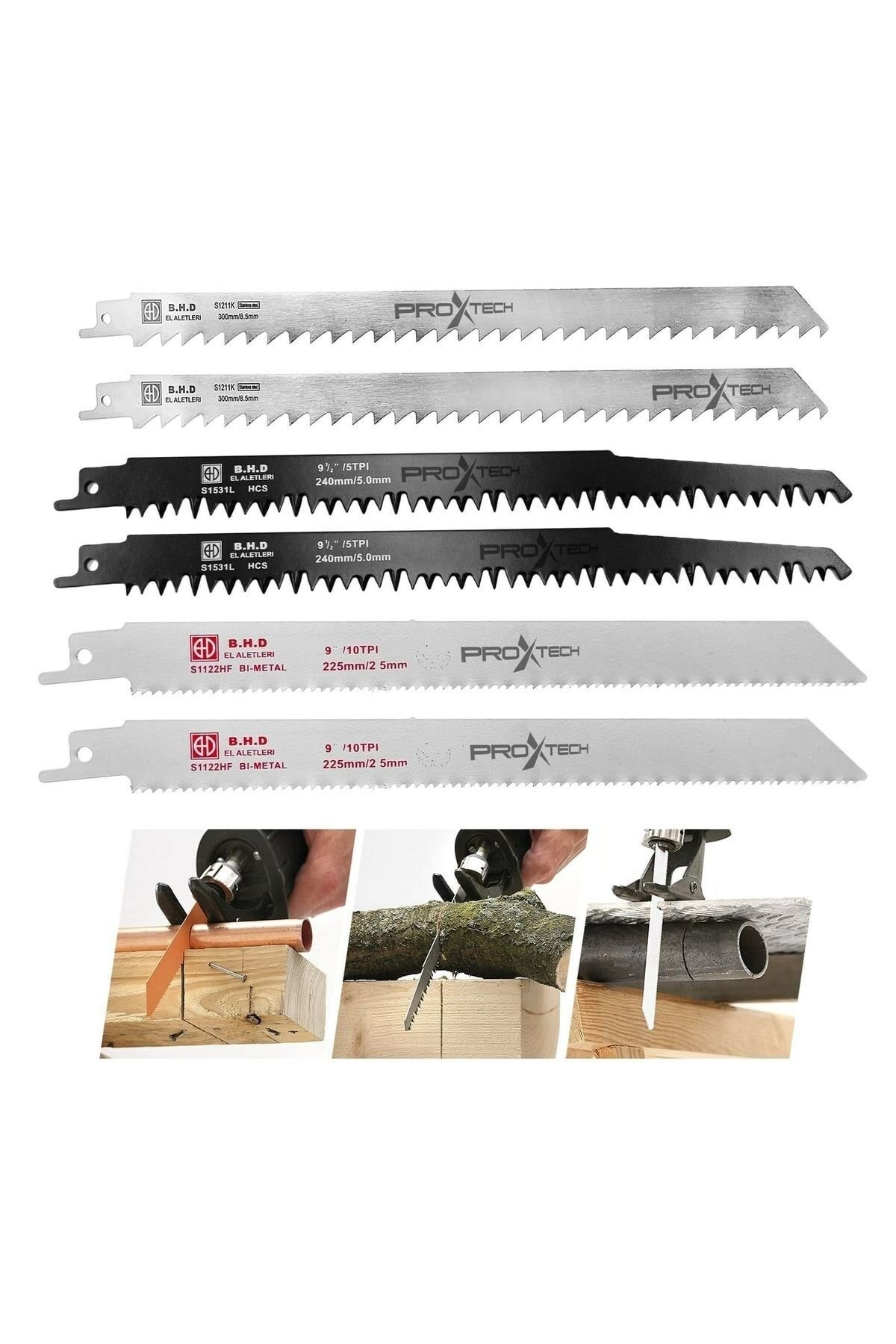 Yüksek Kalite Pürüzsüz Keskin Tilki Kuyruğu Testeresi Kemik Et ,Demir,Ağaç ,Plastik Kesme6lü Set